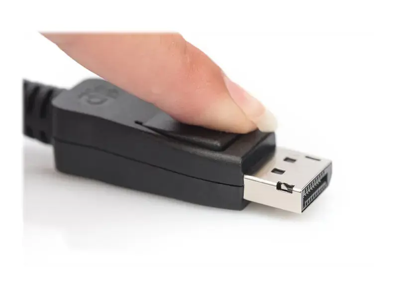 ASSMANN DisplayPort jungiamasis kabelis DP M/M 3 m su užraktu UHD 8K Vers. 1.3/1.4 bl