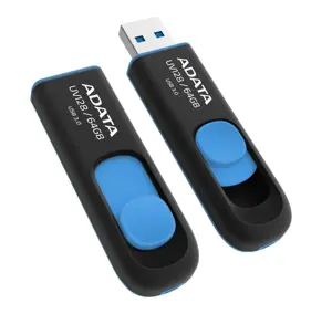 ADATA 64GB USB atmintinė UV128 USB 3.0 juoda/mėlyna