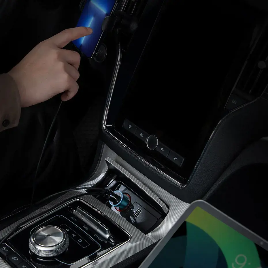 Baseus Golden Contactor Max car charger, 2x USB, 60W (blue)