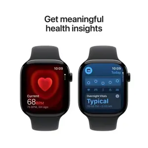 Apple Watch Series 11 GPS + Cellular 46mm Jet Black Aluminium Case with Black Sport Band - M/L | Smart watch | LTPO OLED Always-On Retina | Waterproof | Jet Black