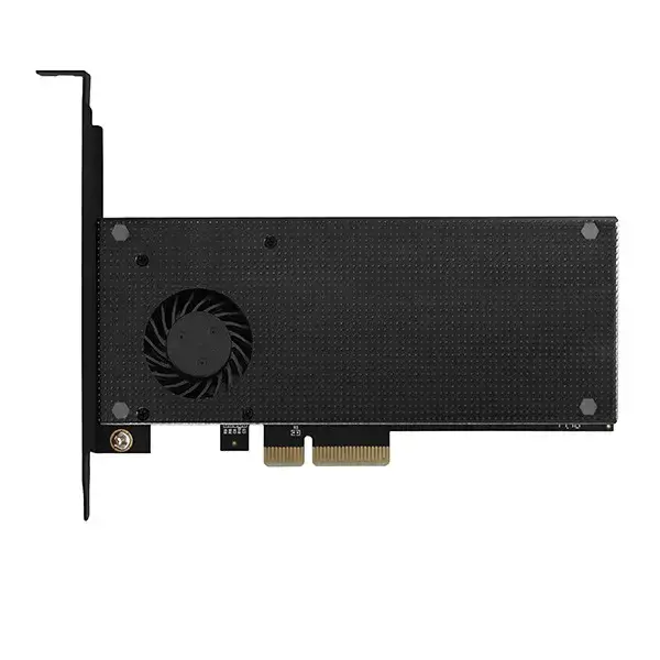AXAGON PCEM2-DC PCI-E 3.0 4x - DUAL M.2 SSD (NVMe + SATA), dviguba įtampa, iki 110 mm SSD, ventiliatorius + radiatorius