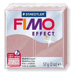 Modelinas FIMO EFFECT, 57 g, su blizgučiais, rausva sp.