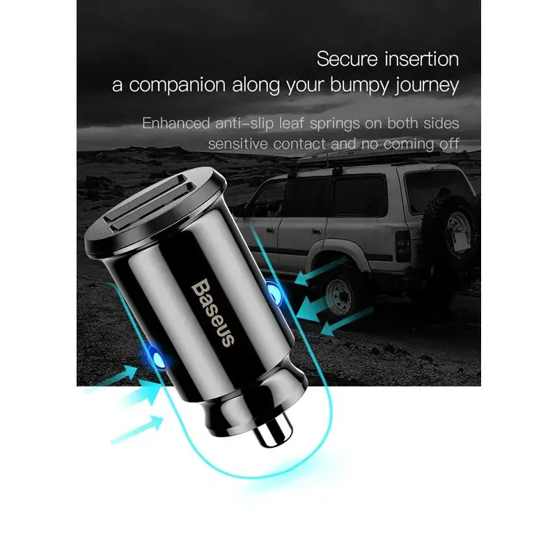 Baseus CCALL-ML01 automobilinis įkroviklis 2x USB | 5V | 3.1A juodas