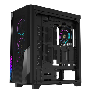 GIGABYTE GB-AC500G ST, Midi Tower, PC, Black, ATX, EATX, micro ATX, Mini-ITX, Glass, Plastic, Steel, Gaming