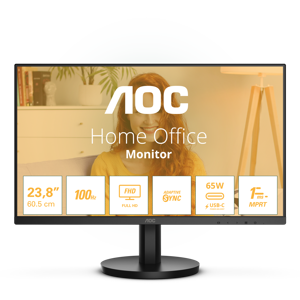 AOC 24B3CA2, 60.5 cm (23.8"), 1920 x 1080 pixels, Full HD, LED, 4 ms, Black