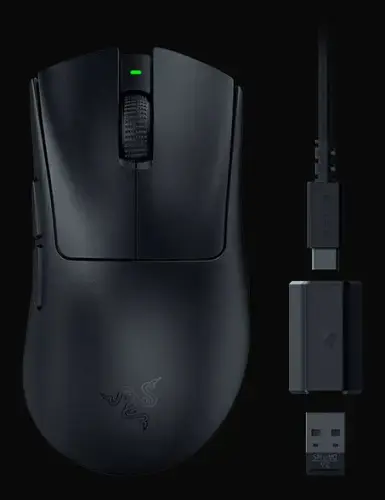 Razer DeathAdder V3 HyperSpeed Belaidė žaidimų pelė RF Wireless + USB-C, 26000 DPI, Juoda