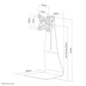 "Neomounts by Newstar" monitoriaus laikiklis ant stalo, laisvai pastatomas, 10 kg, 25,4 cm (10"), 68,6 cm (27"), 100 x 100 mm, juodas