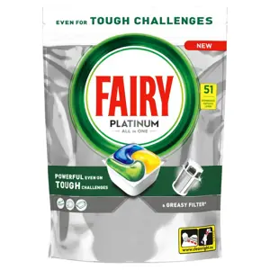 Automatinių indaplovių kapsulės FAIRY Platinum Lemon, 51vnt