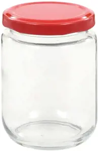Stikl. stiklainiai uogienei su raud. sp. dangt., 48vnt., 230ml