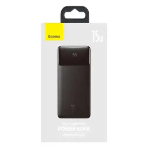 "Baseus Bipow" maitinimo bankas su ekranu 30000mAh 15W black (Overseas Edition) Black (juodas)