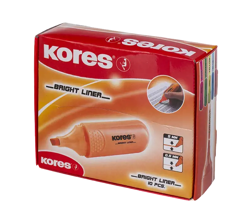 Teksto žymeklis KORES BRIGHT LINER, oranžinė