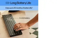 HP 450 programuojama belaidė klaviatūra, pilno dydžio (100 %), RF belaidė + USB, mechaninė, QWERTY, juoda