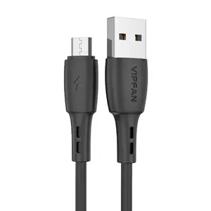 USB-Mikro USB kabelis "Vipfan Racing X05", 3A, 1 m (juodas)