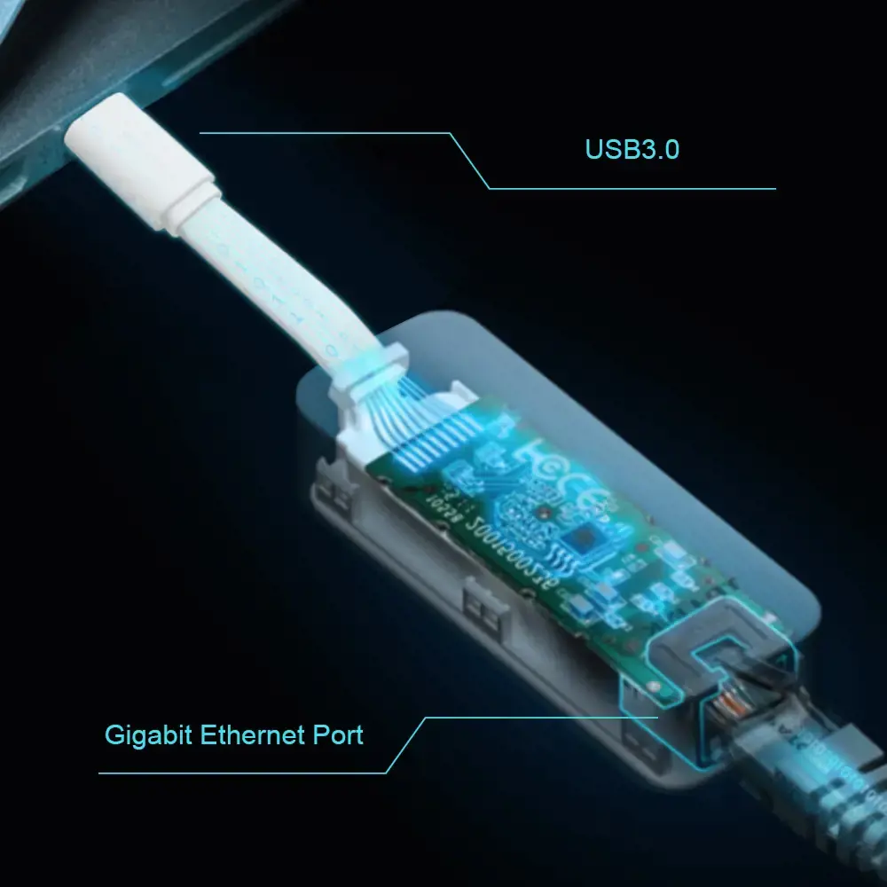"TP-Link" USB Type-C to RJ45 Gigabit Ethernet tinklo adapteris, laidinis, USB, Ethernet, 1000 Mbps, baltas