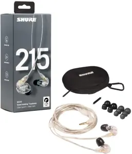 "Shure SE215" ausinės, skaidrios