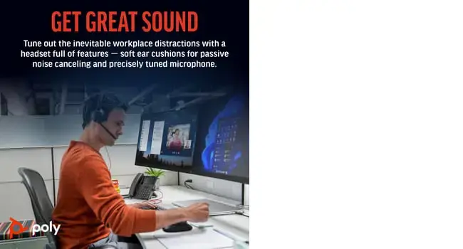 POLY Blackwire 5220 Stereo USB-C Headset +3.5mm Plug +USB-C/A Adapter, Wired, Business/Everyday, 162.5 g, Headset, Black