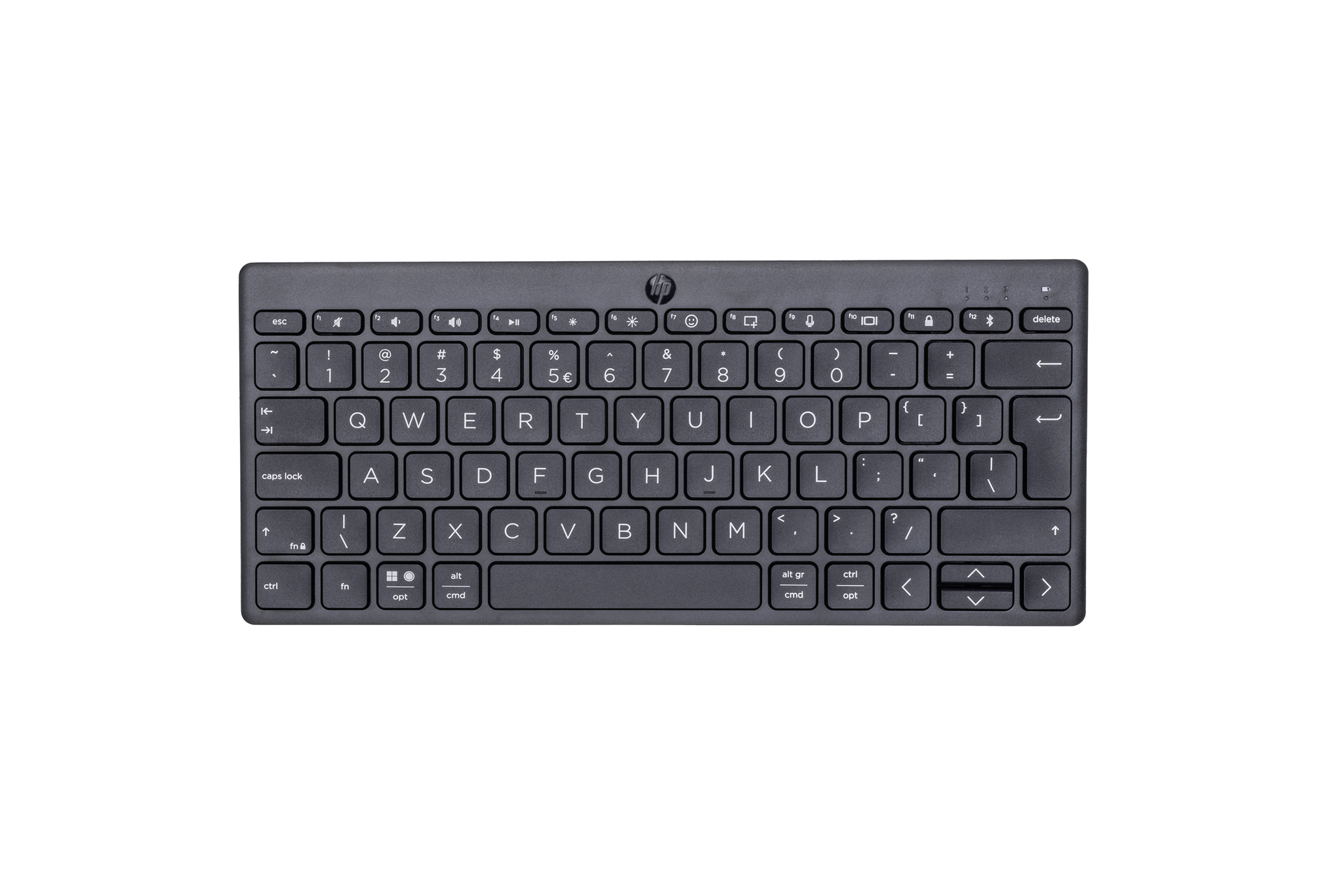 "HP 350 Compact Multi-Device Bluetooth" klaviatūra, "Bluetooth", mechaninė, QWERTY, juoda
