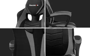 Huzaro FORCE 2.5 GREY MESH Žaidimų fotelis Tinklinė sėdynė Juoda, pilka