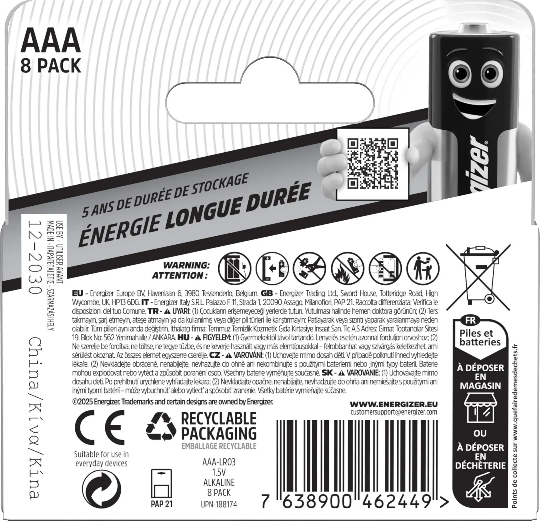Energizer battery Everyday AAA DHP8