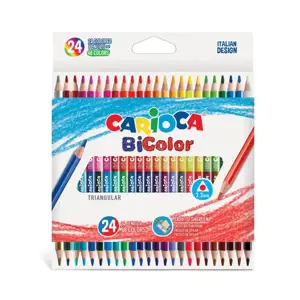 Spalvoti dvipusiai tribriauniai pieštukai CARIOCA BICOLOR, 24 vnt.