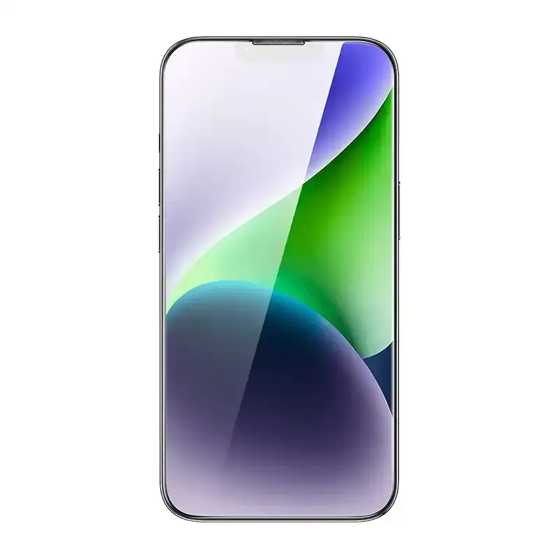 Grūdintas stiklas "Corning", skirtas "iPhone 13 Pro Max/14 Plus" su įmontuotu dulkių filtru