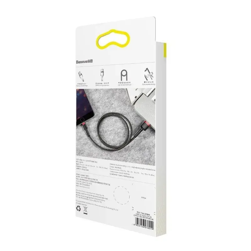 Baseus CALKLF-A19 USB Lightning kabelis 2.4A | 0.5m raudonas+juodas