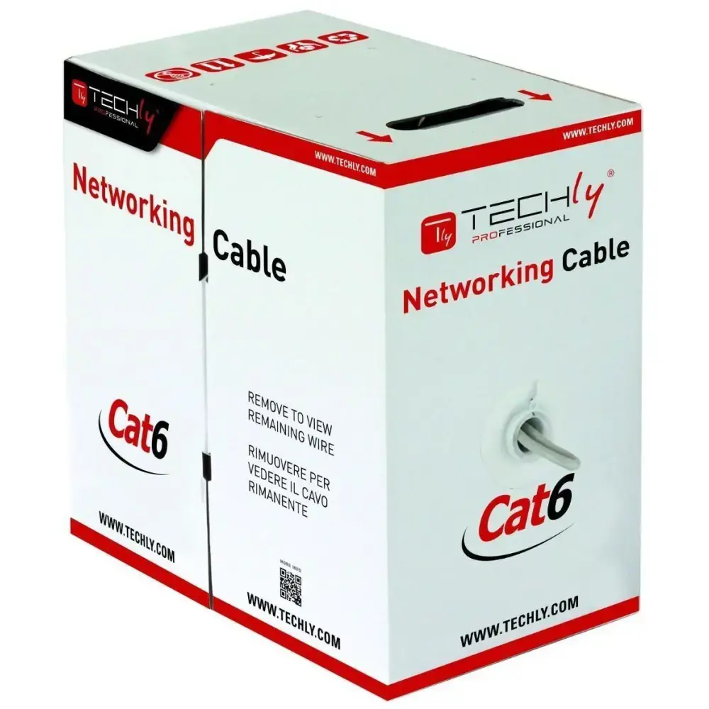 TECHLYPRO 022823 TechlyPro UTP Cat6 kabelis 4x2 CCA 305 m dėžutė pilka