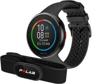 "Polar Pacer Pro M-L", pilkos/juodos spalvos + H10 širdies ritmo matuoklis