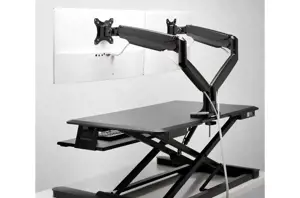 "Kensington SmartFit®" vienu prisilietimu reguliuojamo aukščio dviguba monitoriaus atrama, spaustukas, 9 kg, 33 cm (13"), 86,4 cm (34"), 100 x 100 mm, juoda
