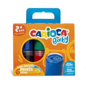 Dažai piešti pirštais mažyliams CARIOCA BABY 2+, 6 x 80 ml