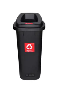 Šiukšlių dėžė rušiavimui SORT, juoda, 45 l, 40 x 34 cm, H 61 cm, vnt