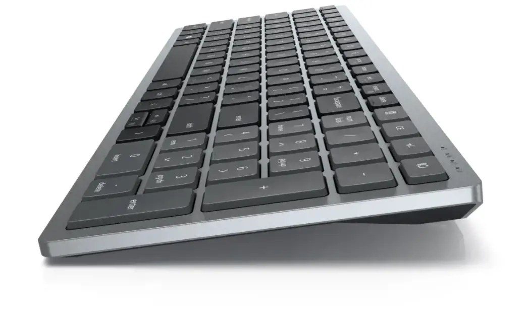 DELL KB740, pilno dydžio (100%), RF belaidis + "Bluetooth", žirklinis klavišų jungiklis, QWERTY, pilka, juoda