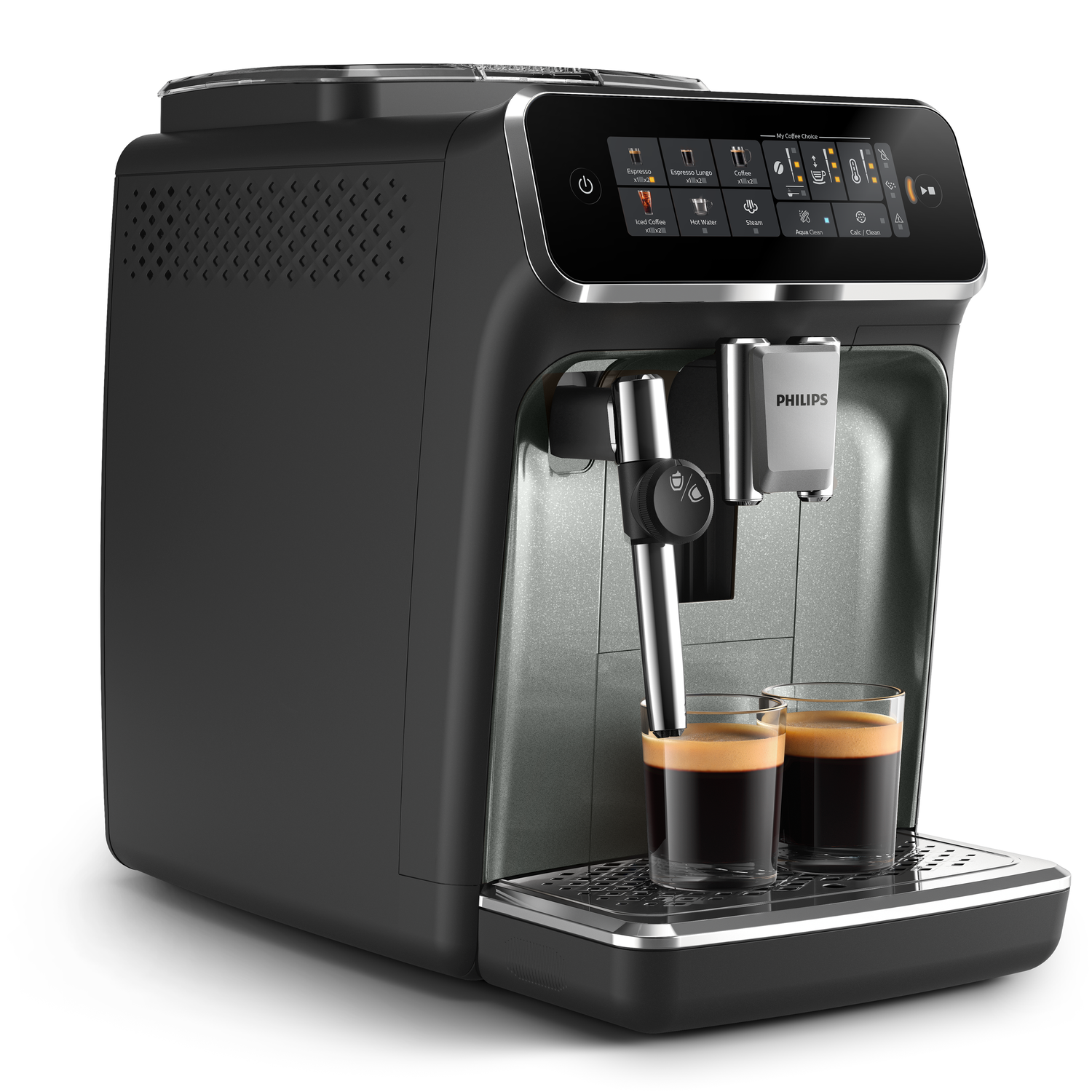 Philips EP3329/70, Espresso machine, Coffee beans, Built-in grinder, Black, Steel