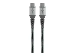 Goobay | USB-C  to USB-C  Textile Cable with Metal Plugs | 49302 | USB-C to USB-C USB-C male | USB-C male