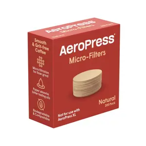 Aeropress paper coffee filters, natural, 200 pieces