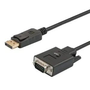 SAVIO CL-92 kabelis (DisplayPort M - D-Sub (VGA) M; 1,8 m; juoda spalva)