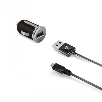 Universalus USB automobilinis įkroviklis + USB C laidas Celly CCUSBMICRO juodas 12 W