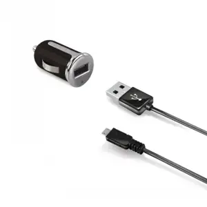 Universalus USB automobilinis įkroviklis + USB C laidas Celly CCUSBMICRO juodas 12 W