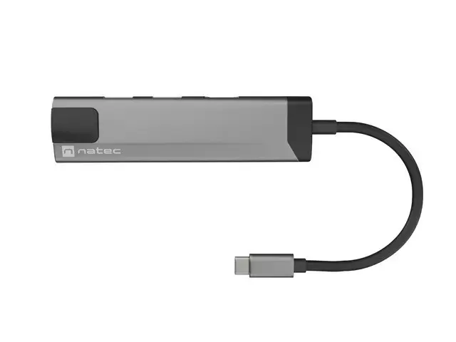 "NATEC Multiport Fowler Go USB-C -> šakotuvas USB 3.0 x2 HDMI 4K USB-C PD RJ45