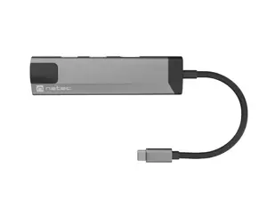 "NATEC Multiport Fowler Go USB-C -> šakotuvas USB 3.0 x2 HDMI 4K USB-C PD RJ45