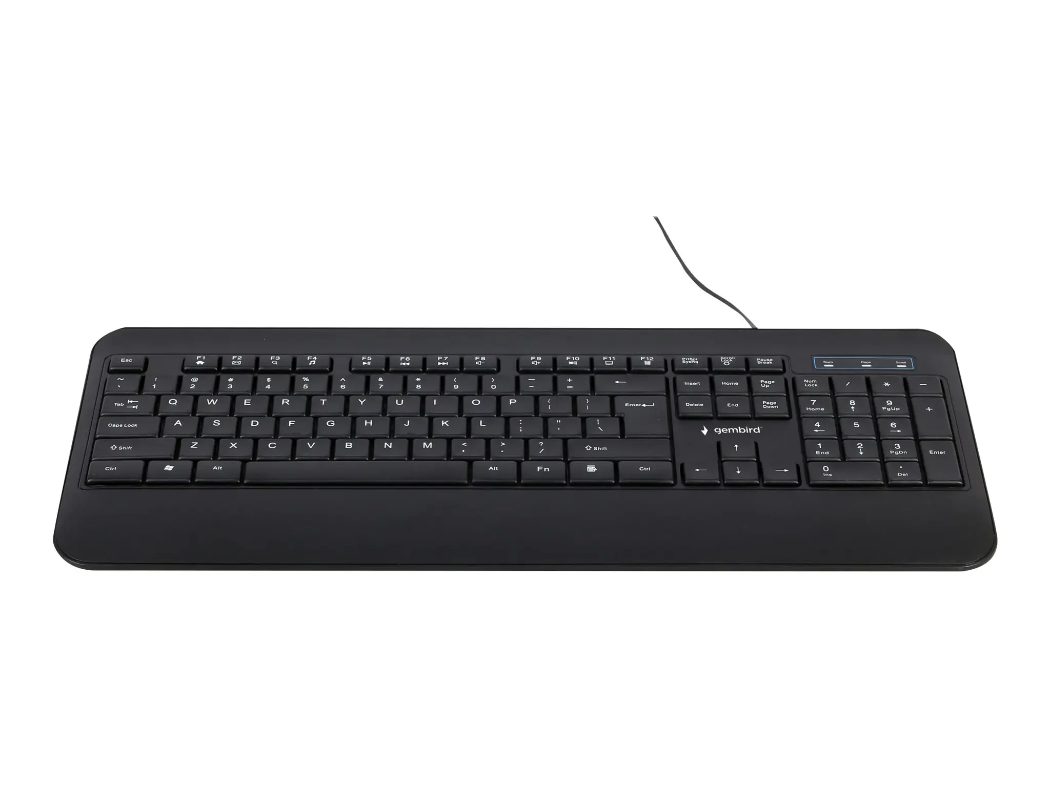 GEMBIRD KB-UML-03 Slim Rainbow backlight multimedijos klaviatūra, juoda, JAV išdėstymo