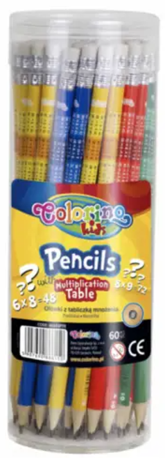 Pieštukas Colorino Kids su trintuku ir daugybos lentele