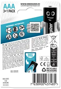 Energizer battery Max Plus Alkaline AAA CHP4 3+1