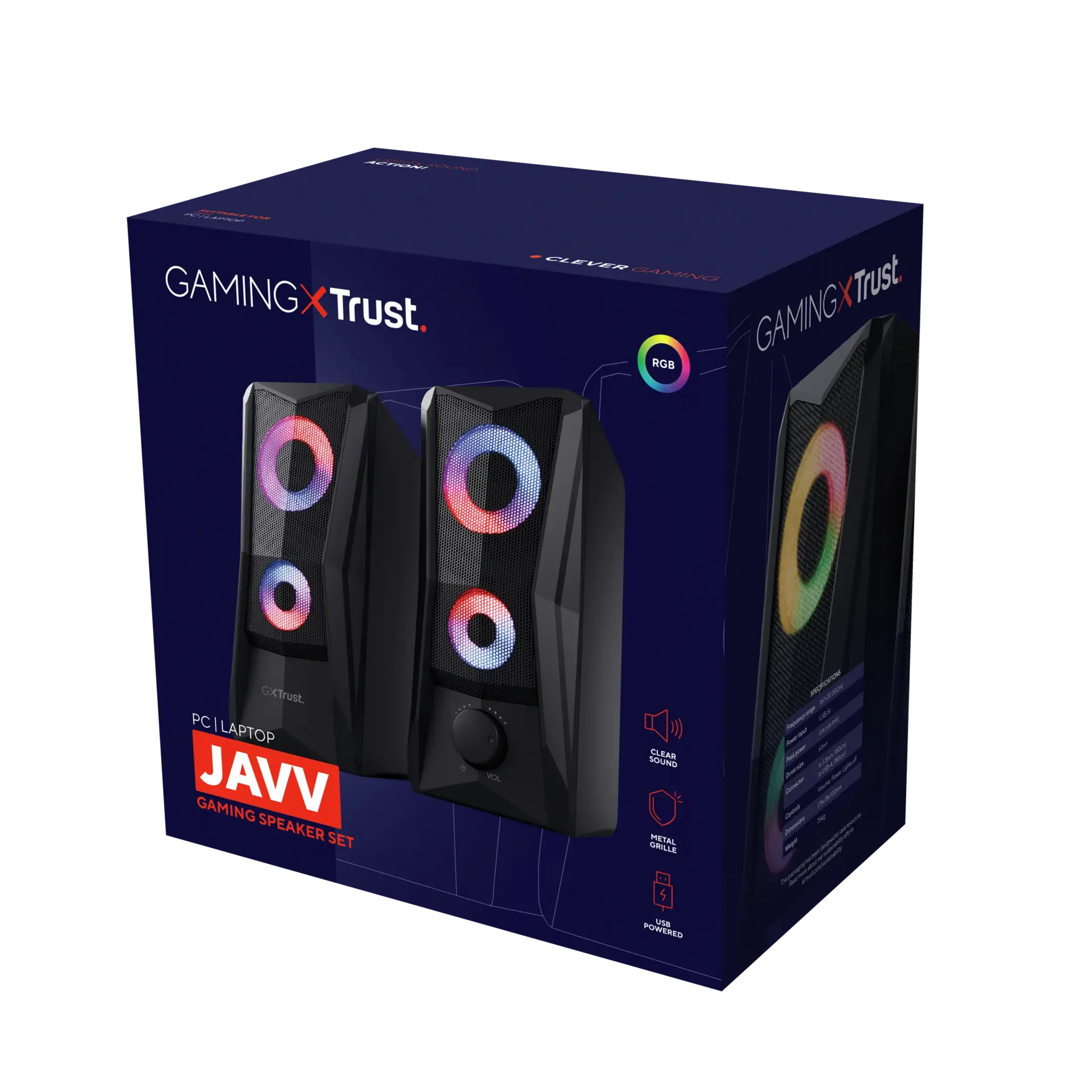 "Trust GXT 606 JAVV", 2.0 kanalų, laidinis, 12 W, 160-20000 Hz, 4 Ω, juodas