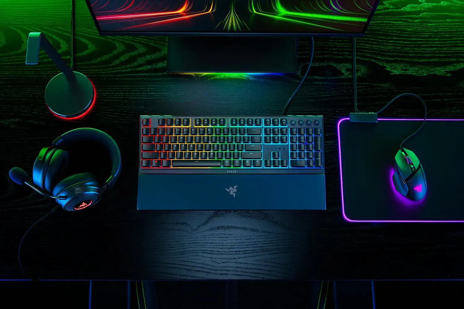 "Razer" žaidimų klaviatūra "Ornata V3" su RGB LED apšvietimu, NORD, laidinė, juoda, "Razer Mecha-Membrane", skaitmeninė klaviatūra
