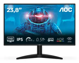 AOC 24B36X | 24 " | IPS | FHD | 16:9 | 144 Hz | 0.5 ms | 1920 x 1080 pixels | 300 cd/m² | HDMI port…