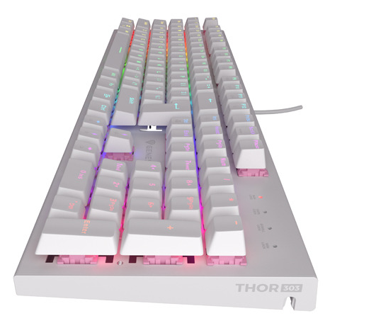 THOR 303 | Mechanical Gaming Keyboard | Wired | US | White | USB Type-A | Outemu Peach Silent