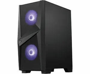 MSI MAG FORGE 100M Mid Tower žaidimų kompiuterių korpusas "Juodas, 2x 120mm RGB PWM ventiliatorius, 1x 120mm ventiliatorius, 1-6 RGB šakotuvas, grūdinto stiklo plokštė, ATX, mATX, mini-ITX", Midi Tower, kompiuteris, juodas, skaidrus, ATX, Mini-ATX, Mini-ITX, grūdintas stiklas, žaidimų