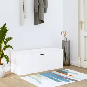 Sieninė spintelė batams, balta, 100x35x38cm, apdirbta mediena