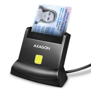 Axagon Universal desktop USB contact Smart/ID card reader with long USB-A cable. Suitable for the e…